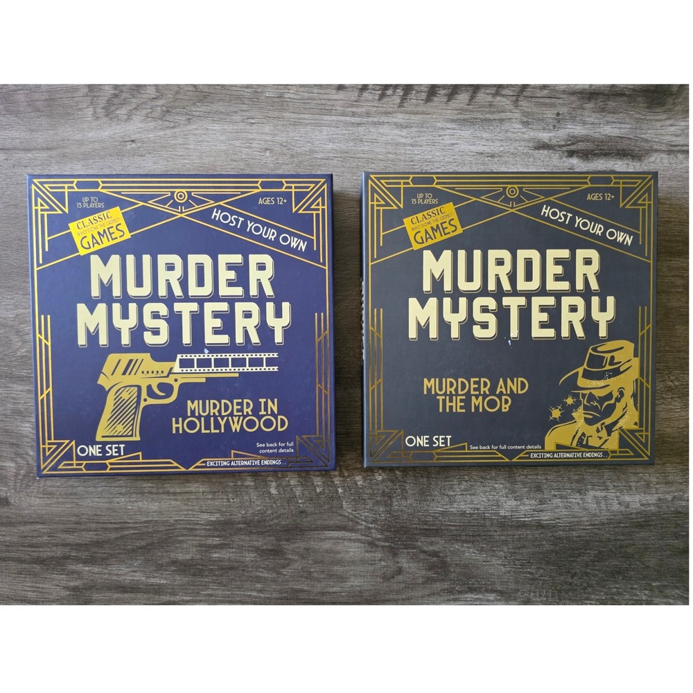 Set of 2 Murder Mystery Games Murder in Hollywood & Murder and the Mob 13 Player